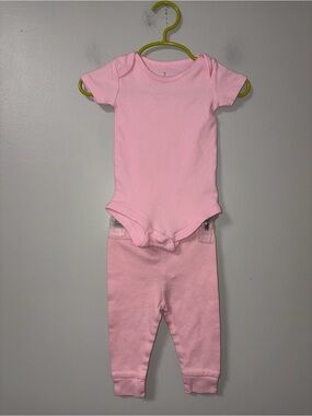 The Peanut Shell Layette Rose Pink Body Suit & Pants Set 6M Girls